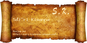 Sári Kisanna névjegykártya